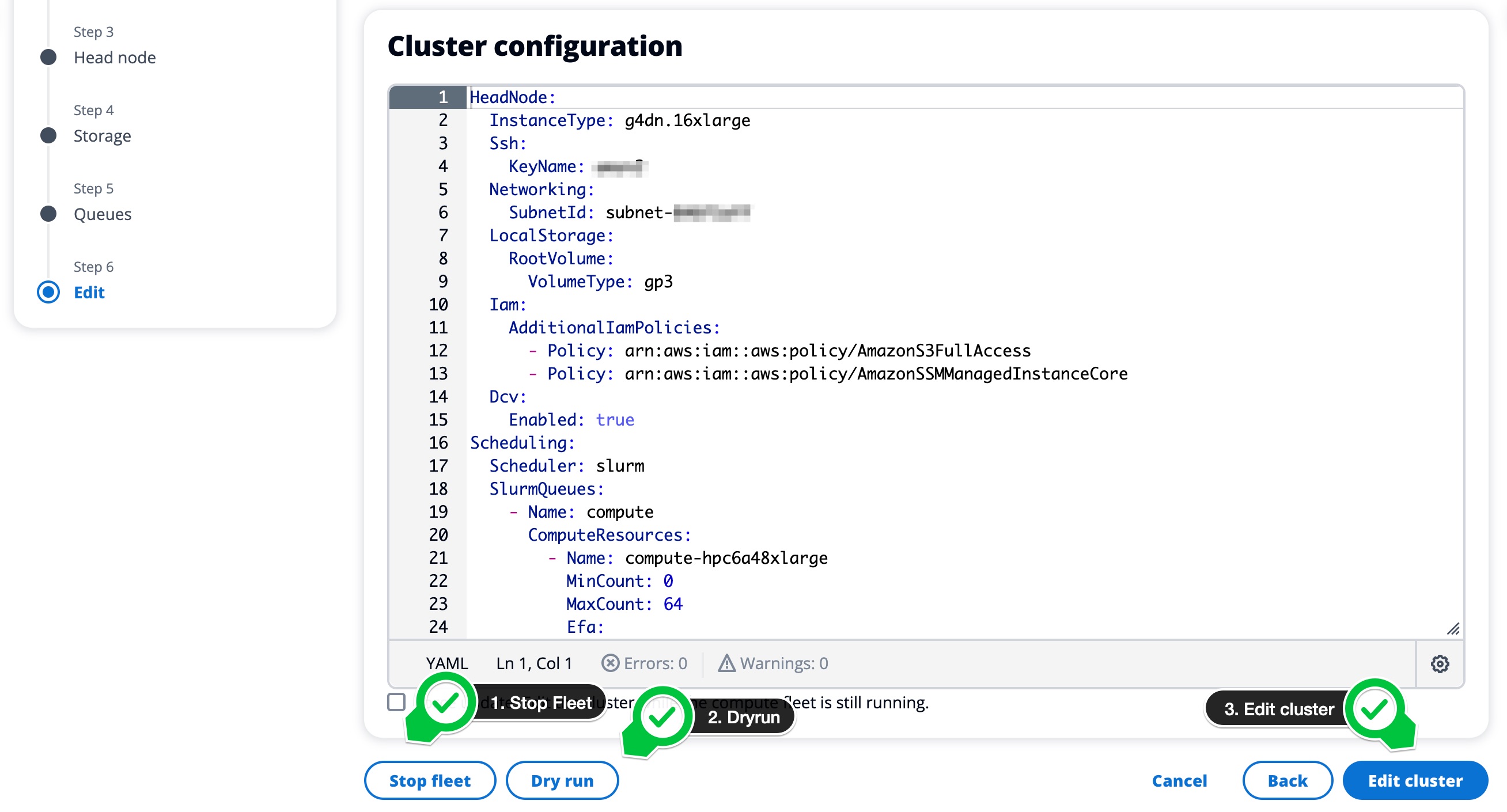 Edit Cluster